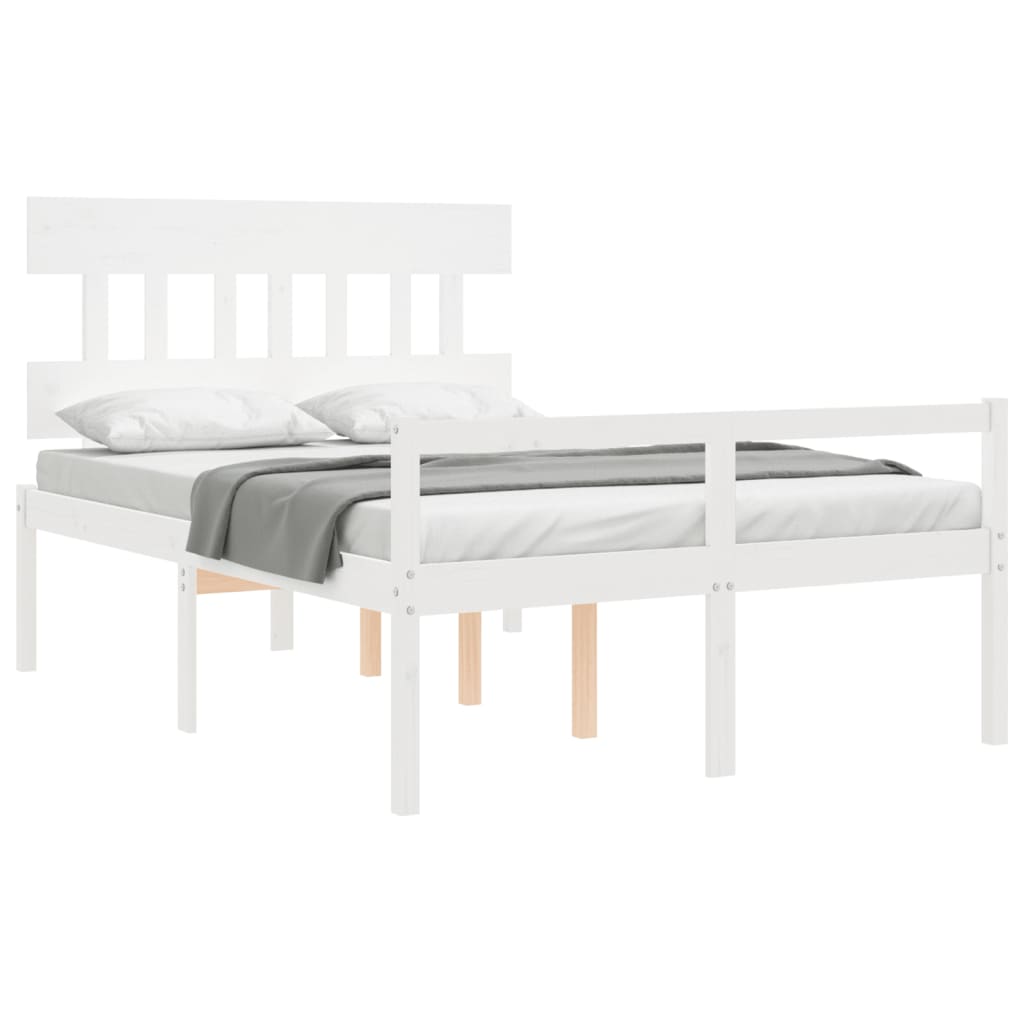 vidaXL Senior Bed without Mattress White 140x190 cm Solid Wood