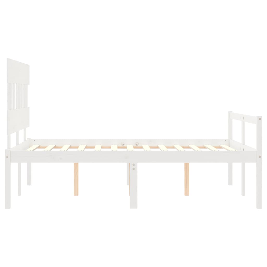 vidaXL Senior Bed without Mattress White 140x190 cm Solid Wood