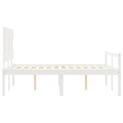 vidaXL Senior Bed without Mattress White 140x190 cm Solid Wood