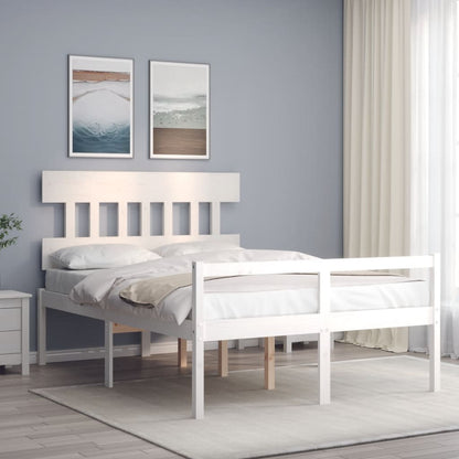 vidaXL Senior Bed without Mattress White 140x190 cm Solid Wood