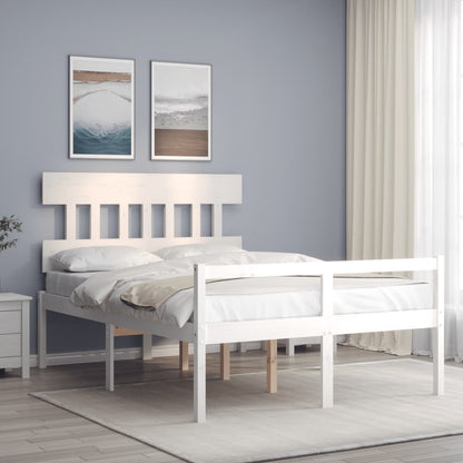 vidaXL Senior Bed without Mattress White 120x200 cm Solid Wood
