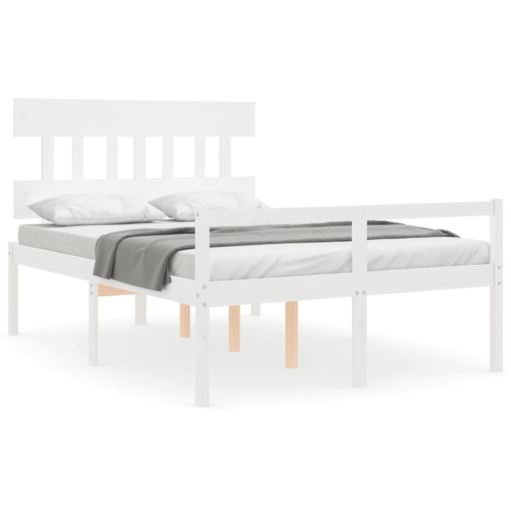 vidaXL Senior Bed without Mattress White 140x200 cm Solid Wood