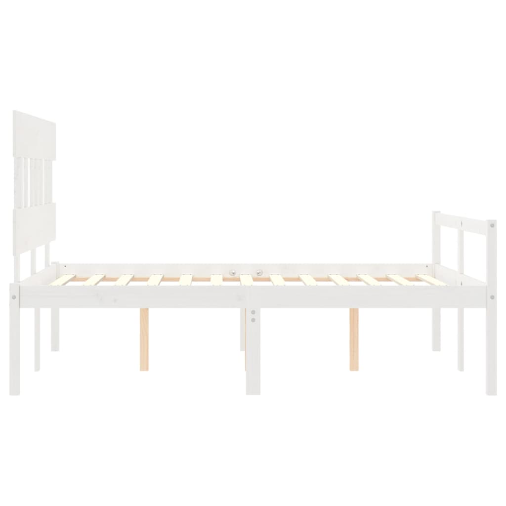 vidaXL Senior Bed without Mattress White 140x200 cm Solid Wood