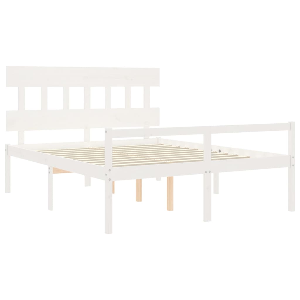 vidaXL Senior Bed without Mattress White 160x200 cm Solid Wood
