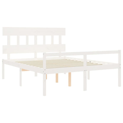 vidaXL Senior Bed without Mattress White 160x200 cm Solid Wood