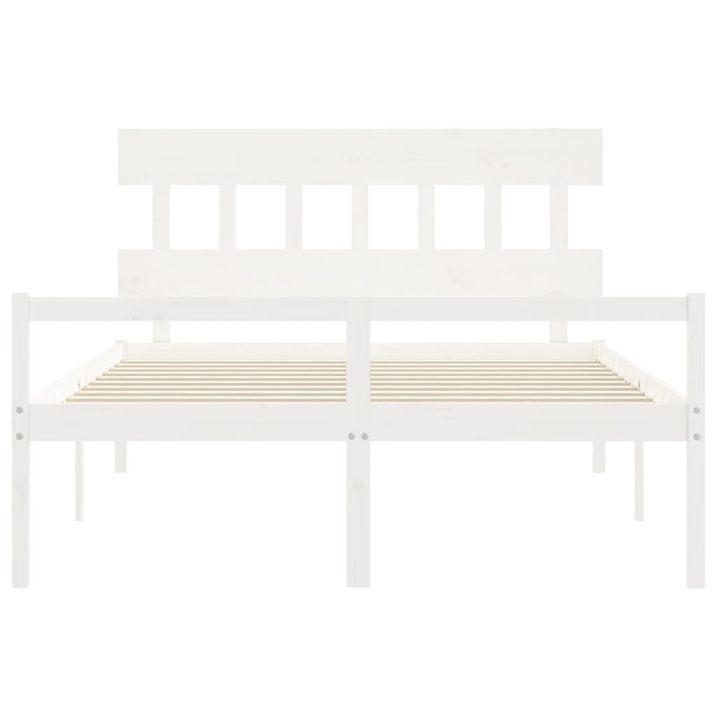 vidaXL Senior Bed without Mattress White 160x200 cm Solid Wood