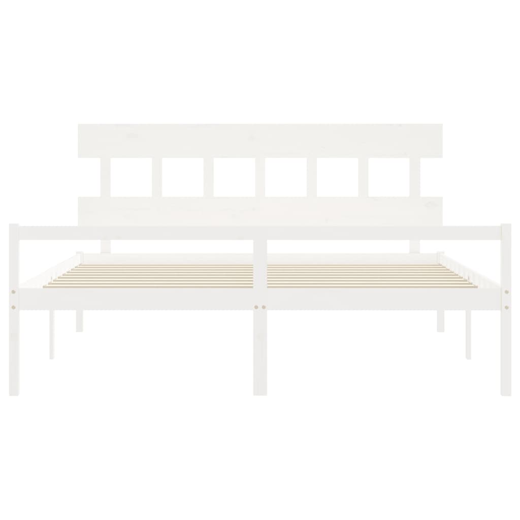 vidaXL Senior Bed without Mattress White Super King Size Solid Wood