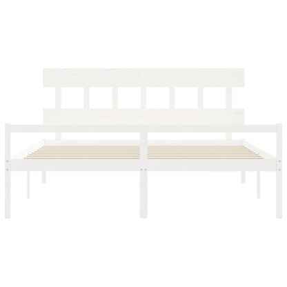 vidaXL Senior Bed without Mattress White Super King Size Solid Wood