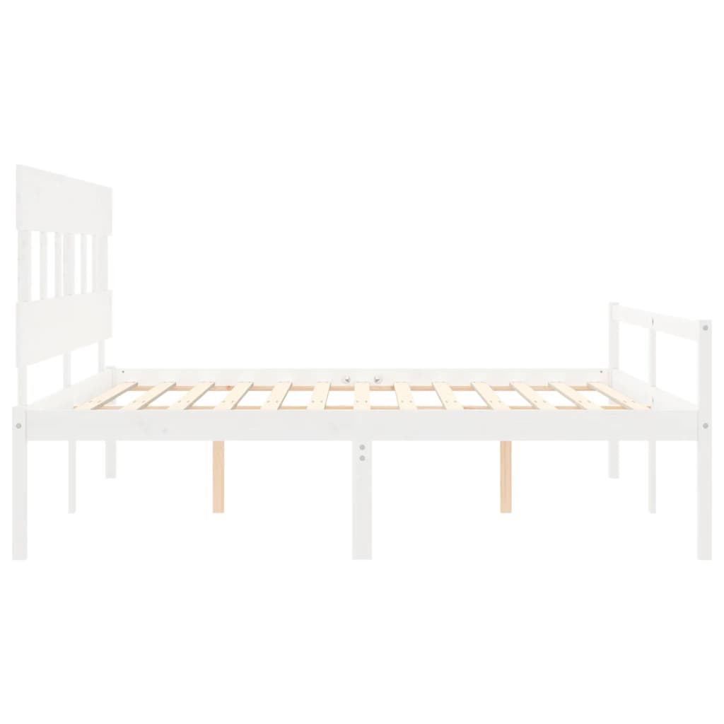 vidaXL Senior Bed without Mattress White Super King Size Solid Wood