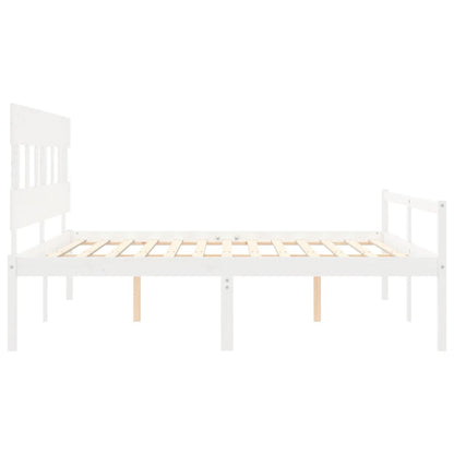 vidaXL Senior Bed without Mattress White Super King Size Solid Wood