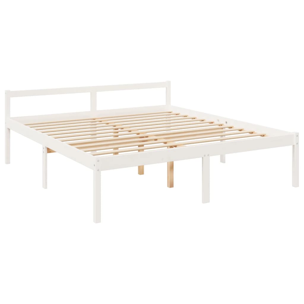 vidaXL Senior Bed without Mattress White Super King Size Solid Wood