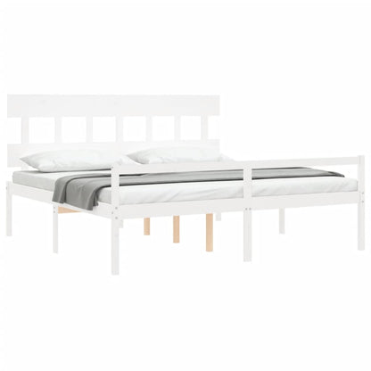 vidaXL Senior Bed without Mattress White 200x200 cm Solid Wood