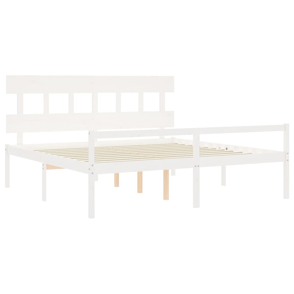 vidaXL Senior Bed without Mattress White 200x200 cm Solid Wood