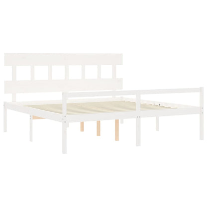 vidaXL Senior Bed without Mattress White 200x200 cm Solid Wood