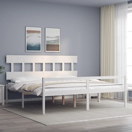vidaXL Senior Bed without Mattress White 200x200 cm Solid Wood