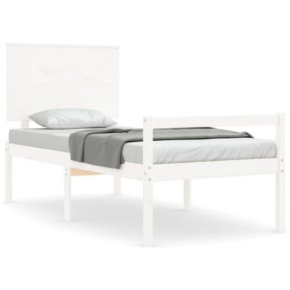 vidaXL Senior Bed without Mattress White Single Solid Wood