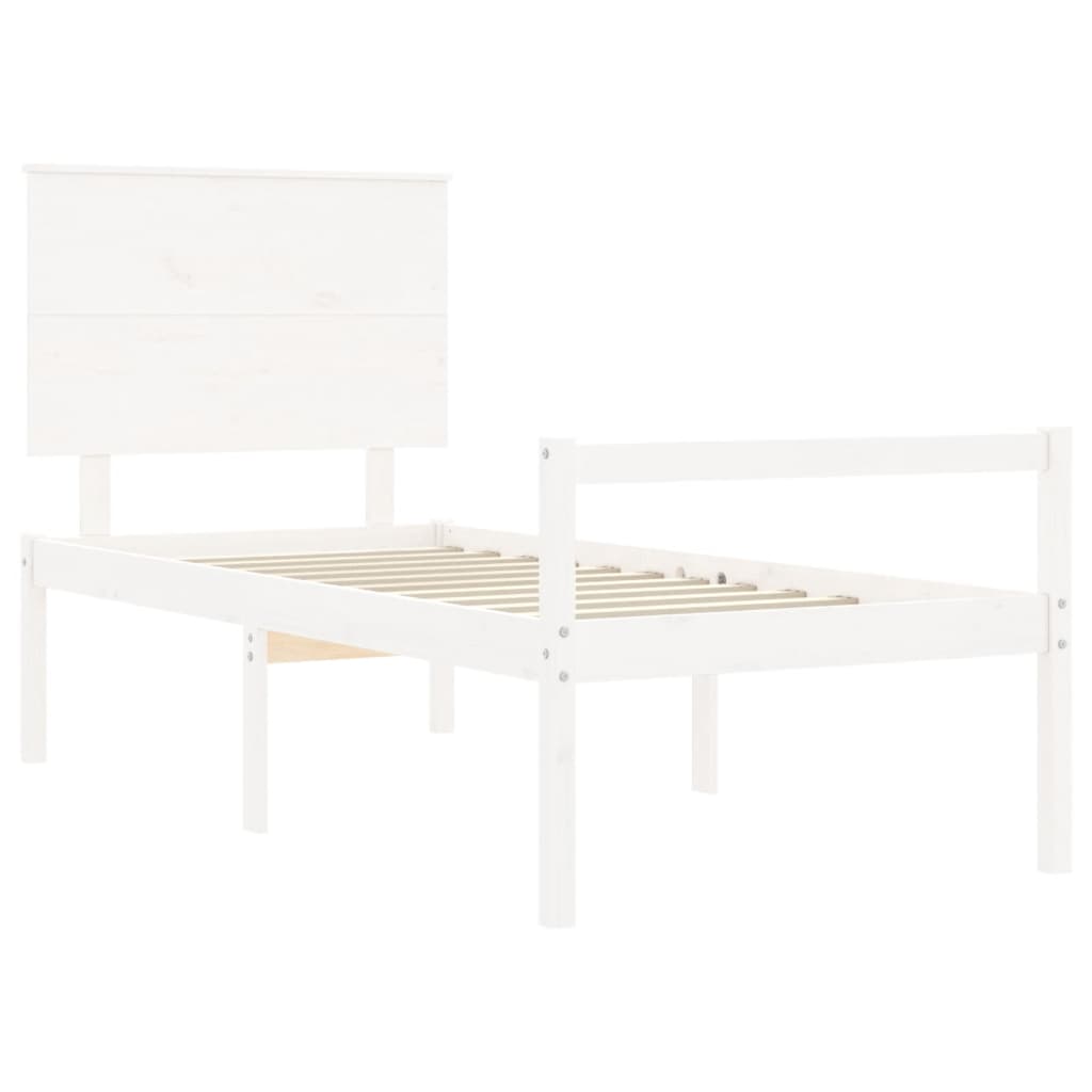 vidaXL Senior Bed without Mattress White Single Solid Wood
