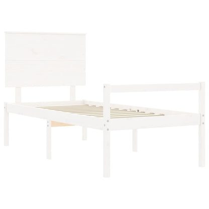 vidaXL Senior Bed without Mattress White Single Solid Wood