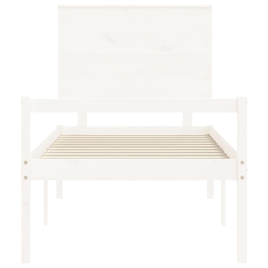 vidaXL Senior Bed without Mattress White Single Solid Wood
