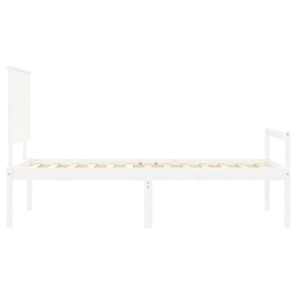 vidaXL Senior Bed without Mattress White Single Solid Wood