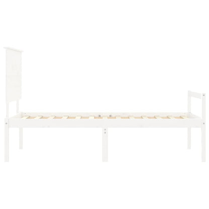 vidaXL Senior Bed without Mattress White Single Solid Wood