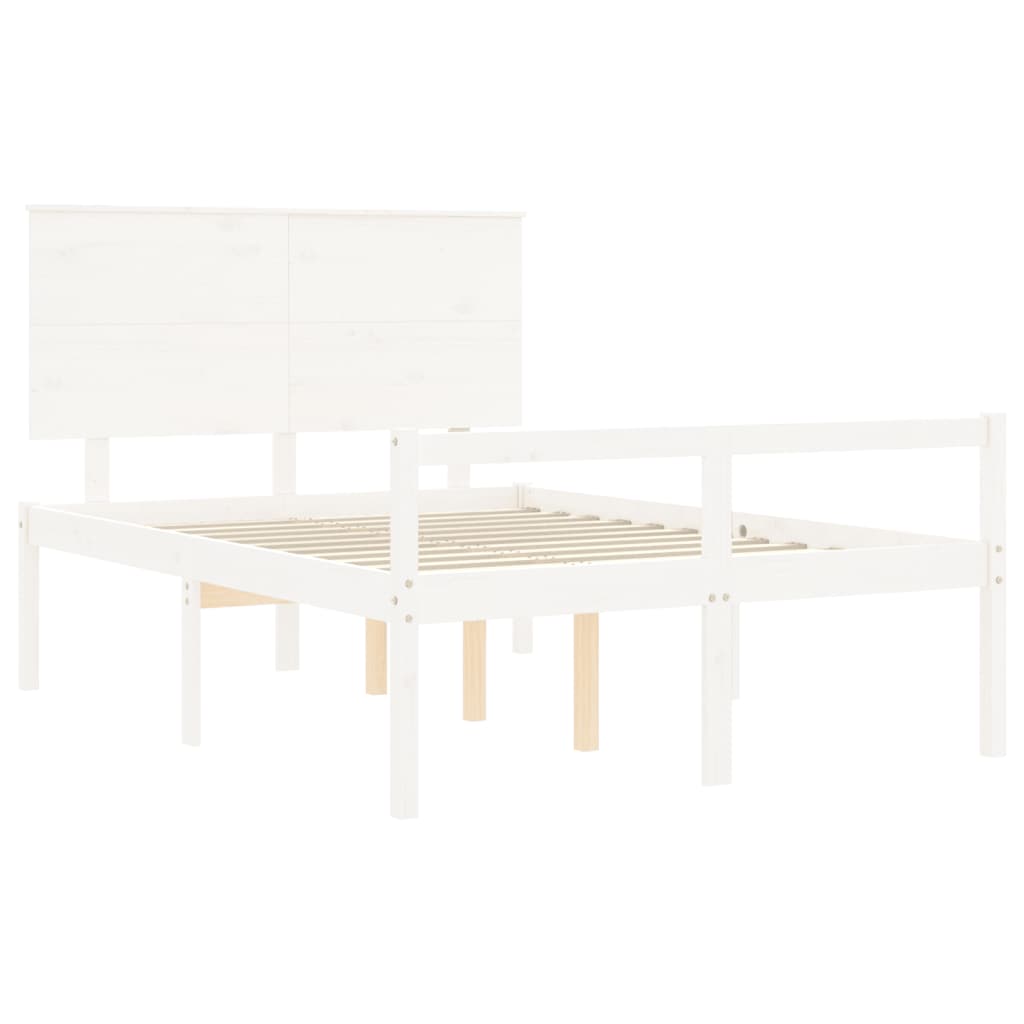 vidaXL Senior Bed without Mattress White Small Double Solid Wood