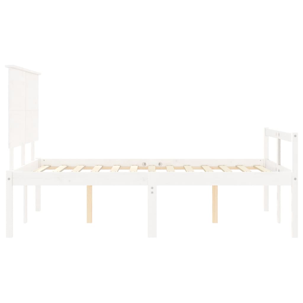 vidaXL Senior Bed without Mattress White Small Double Solid Wood