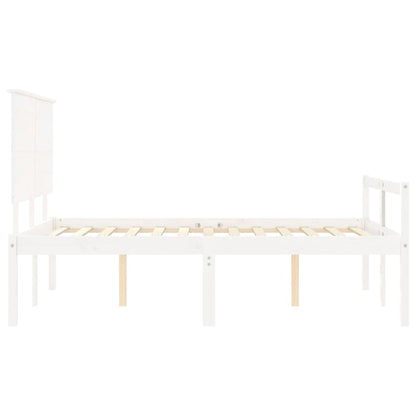 vidaXL Senior Bed without Mattress White Small Double Solid Wood