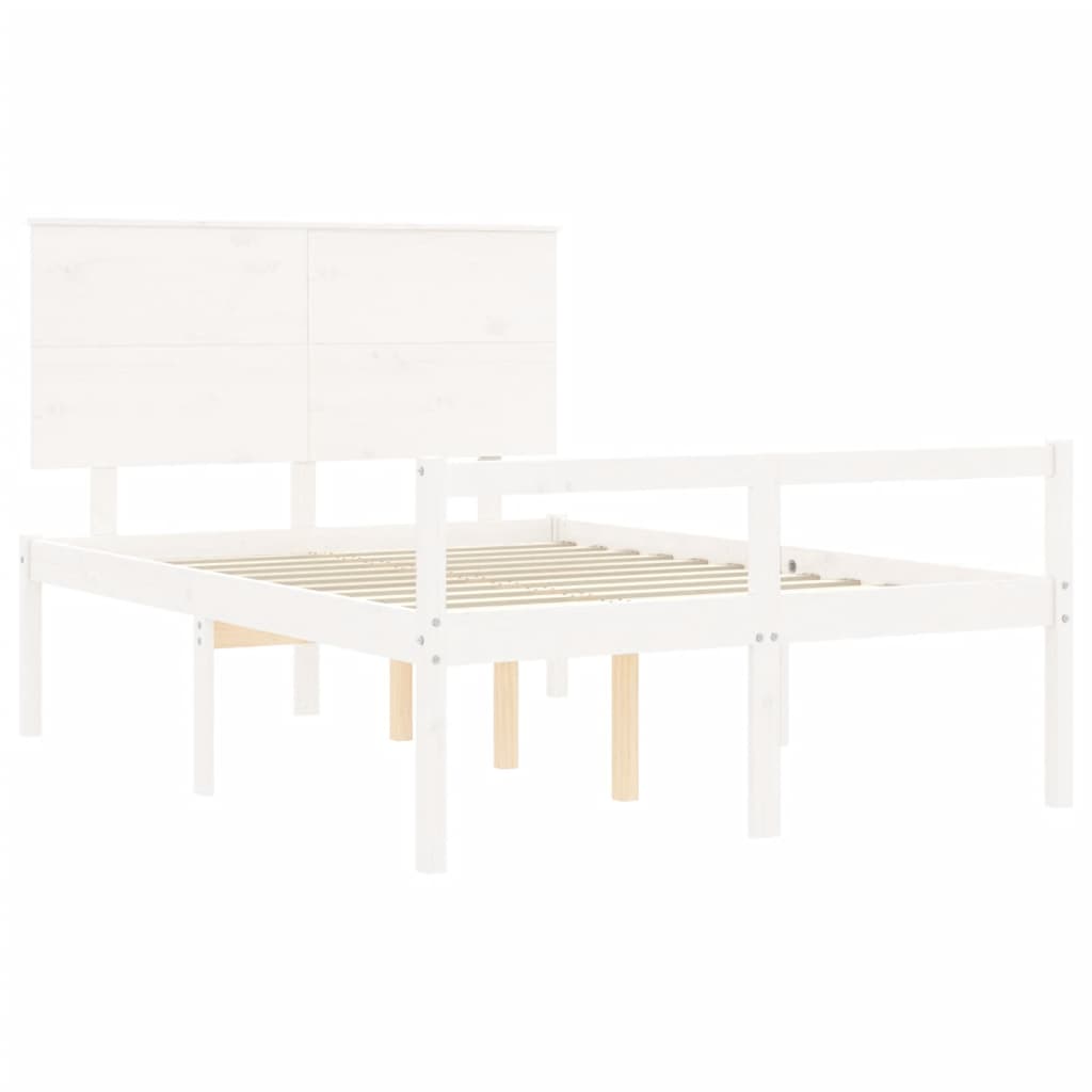 vidaXL Senior Bed without Mattress White 140x190 cm Solid Wood