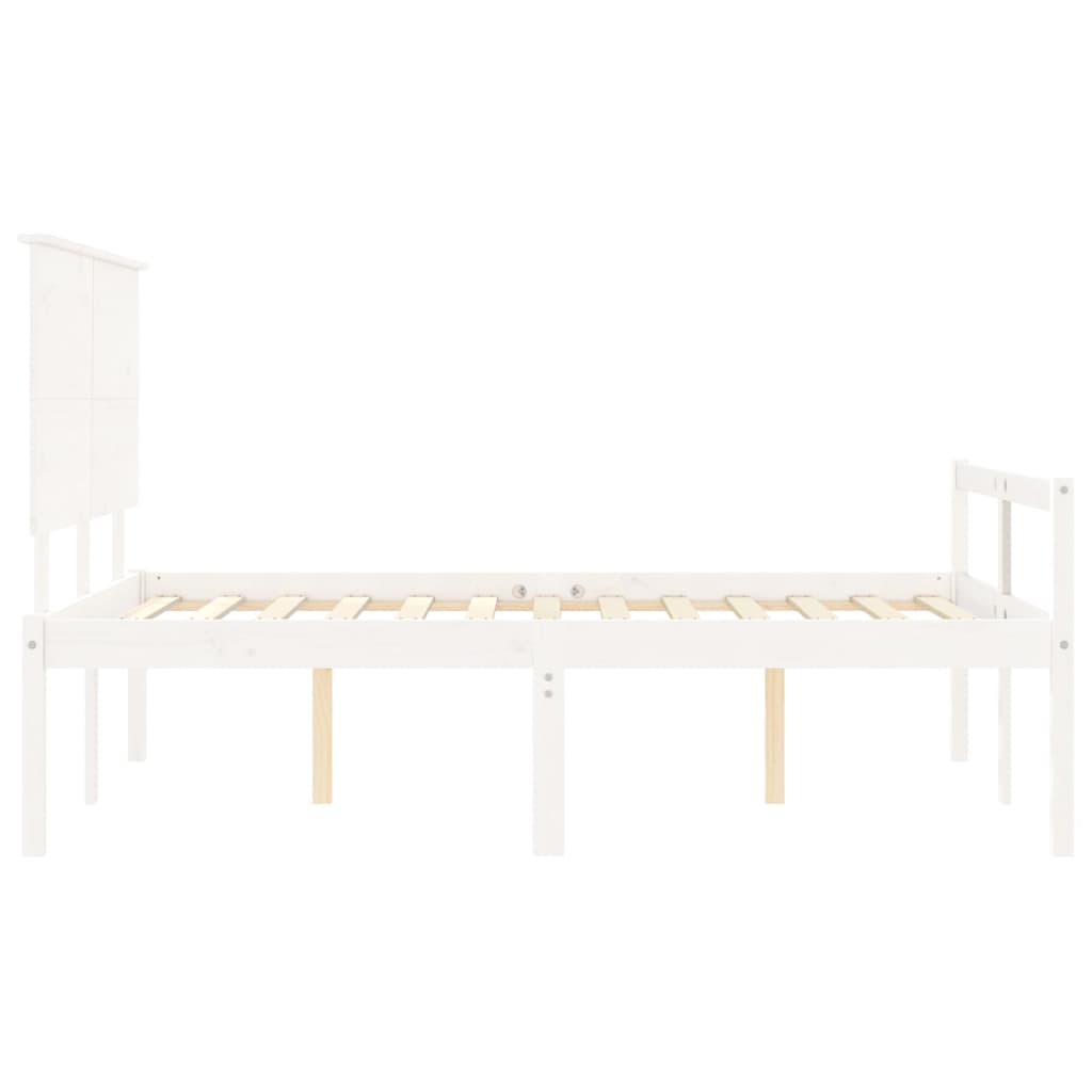 vidaXL Senior Bed without Mattress White 140x190 cm Solid Wood