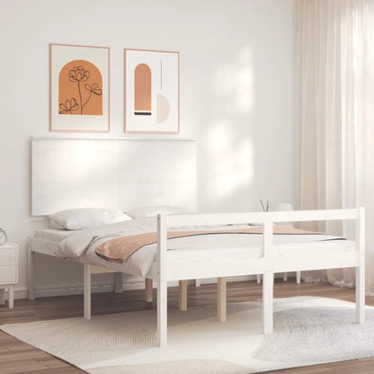 vidaXL Senior Bed without Mattress White 140x190 cm Solid Wood