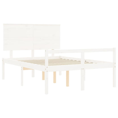 vidaXL Senior Bed without Mattress White 120x200 cm Solid Wood