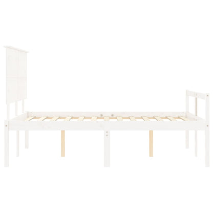 vidaXL Senior Bed without Mattress White 120x200 cm Solid Wood