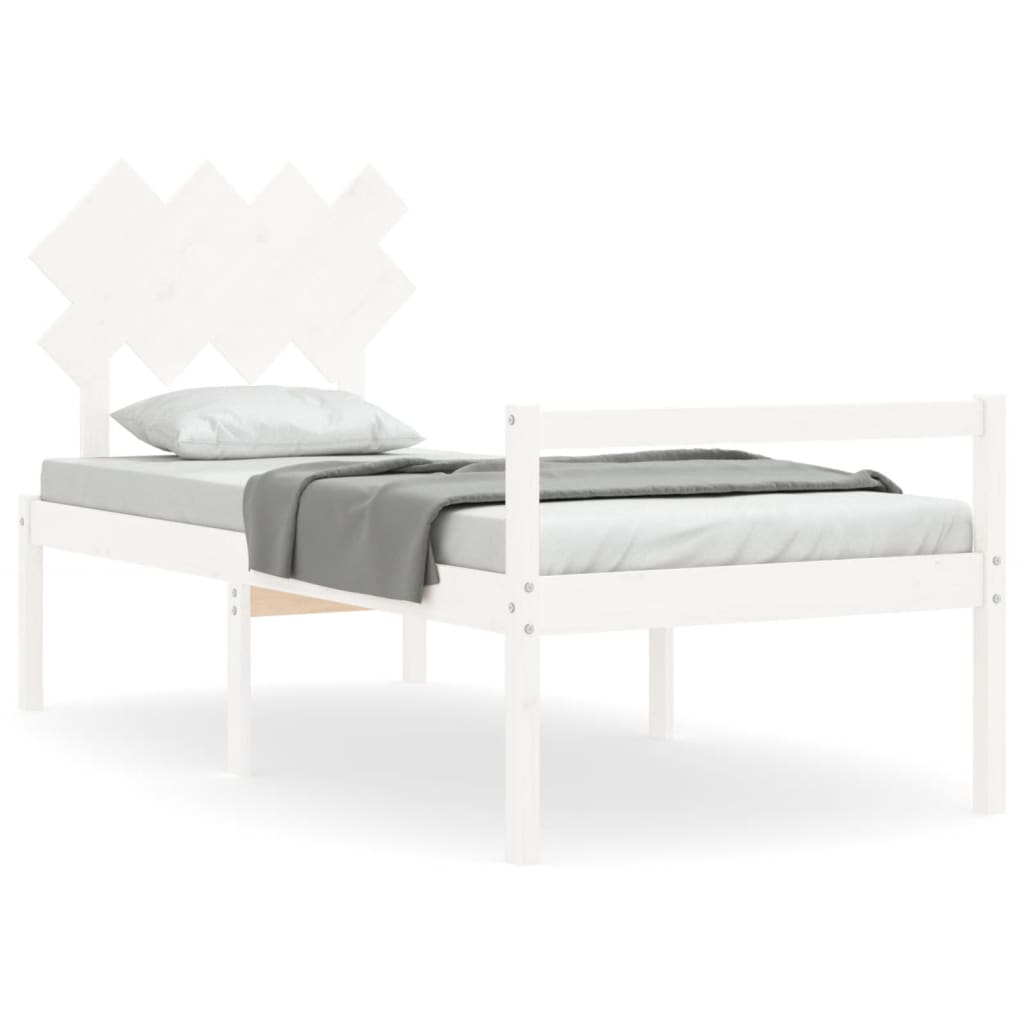 vidaXL Senior Bed without Mattress White Single Solid Wood