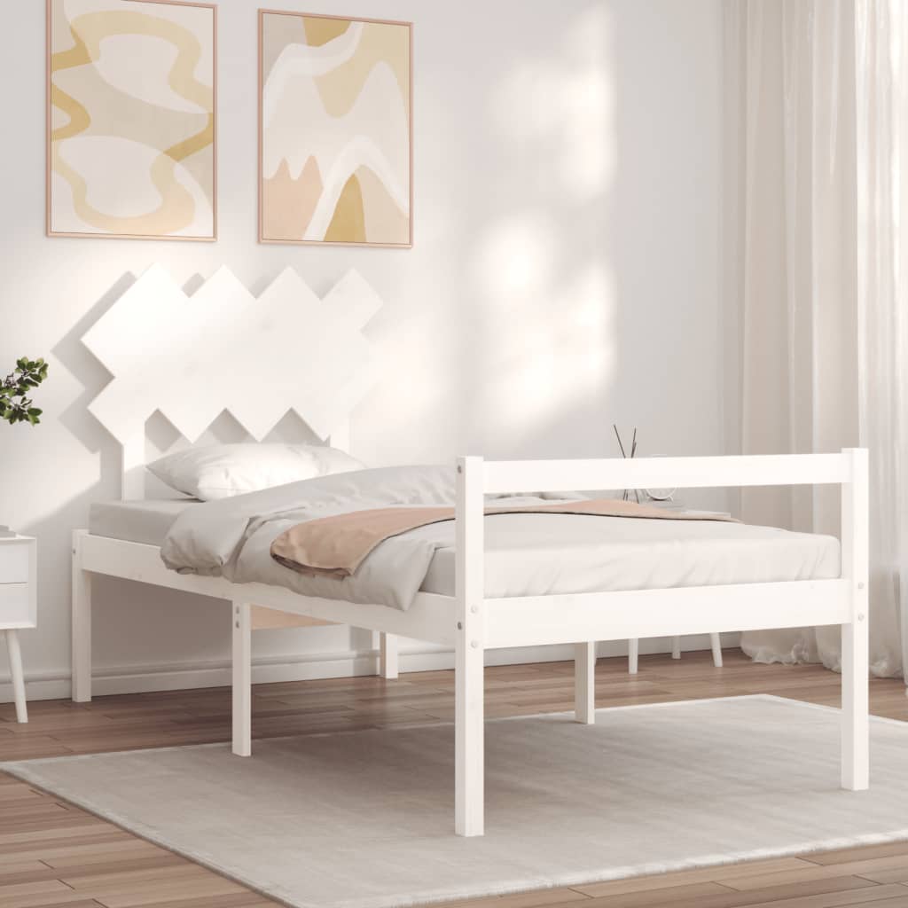 vidaXL Senior Bed without Mattress White Single Solid Wood