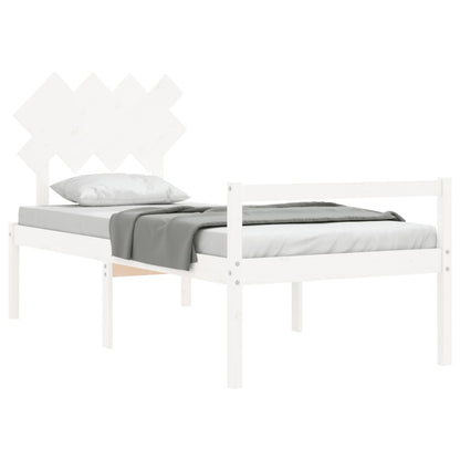 vidaXL Senior Bed without Mattress White Single Solid Wood