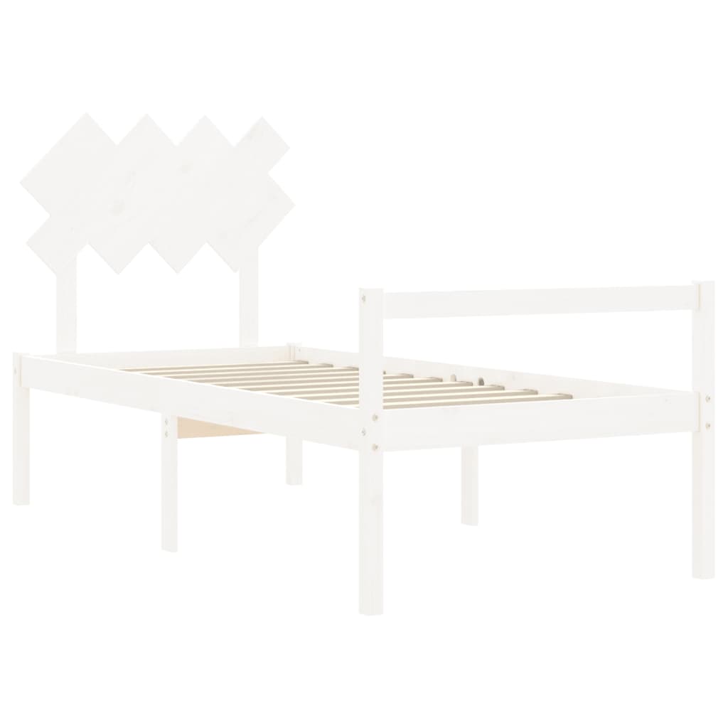 vidaXL Senior Bed without Mattress White Single Solid Wood