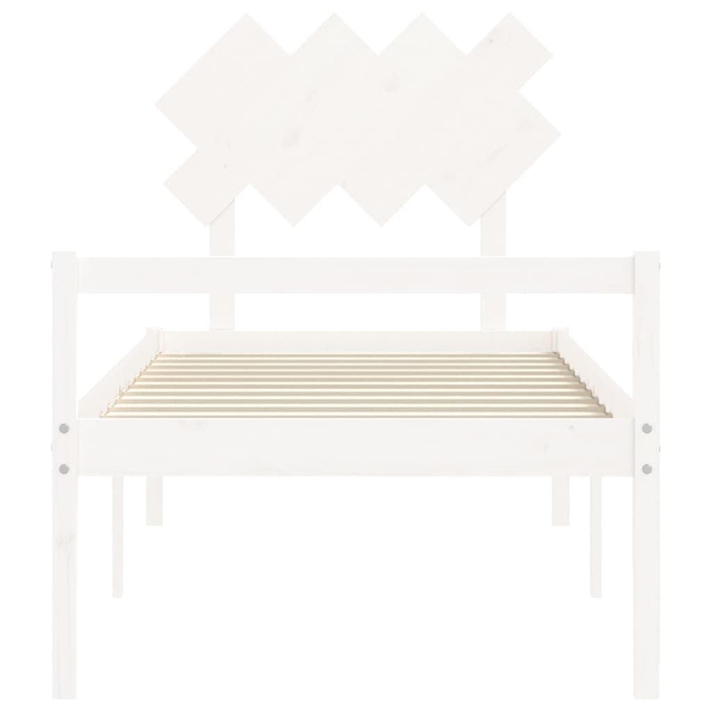 vidaXL Senior Bed without Mattress White Single Solid Wood