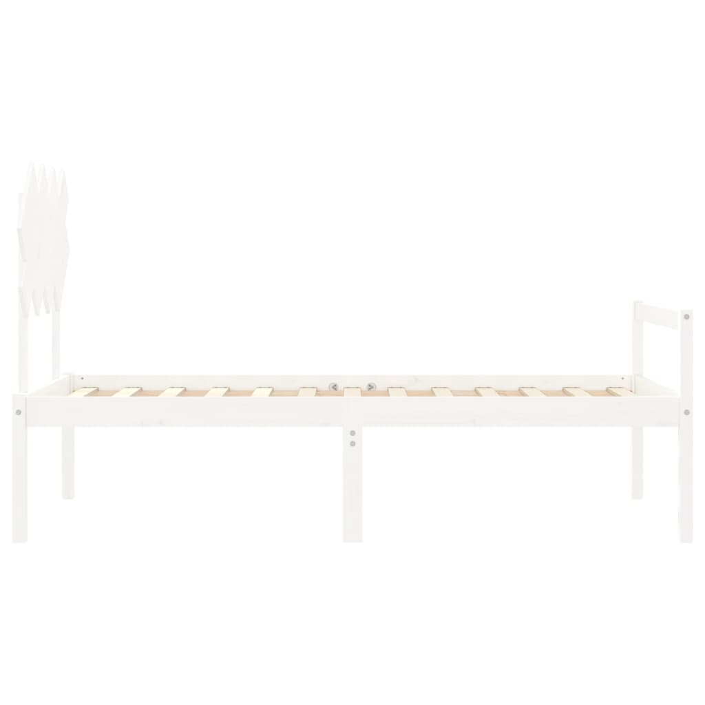 vidaXL Senior Bed without Mattress White Single Solid Wood