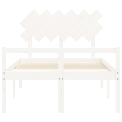 vidaXL Senior Bed without Mattress White Small Double Solid Wood