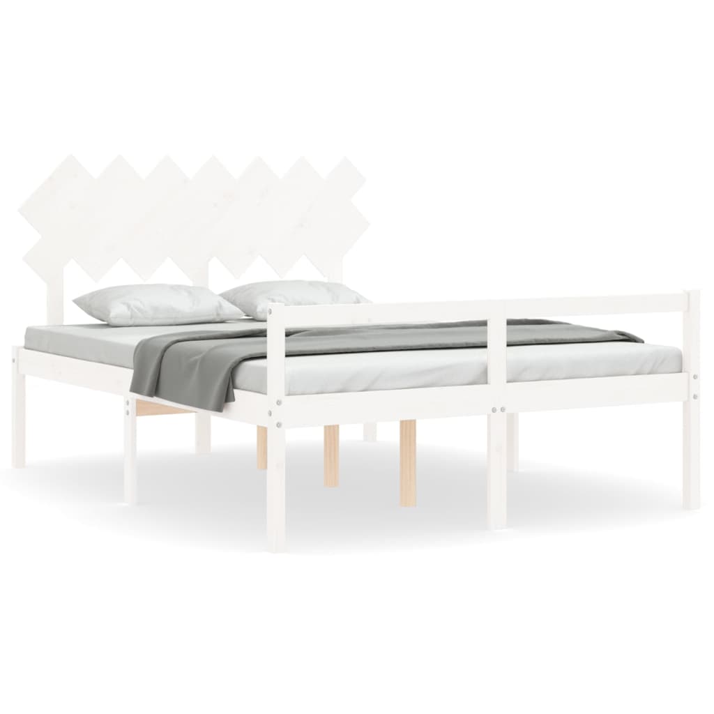 vidaXL Senior Bed without Mattress White 140x190 cm Solid Wood