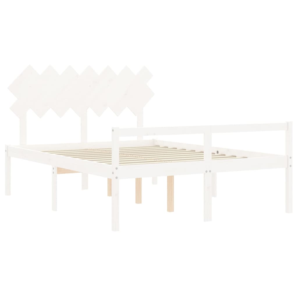 vidaXL Senior Bed without Mattress White 140x190 cm Solid Wood