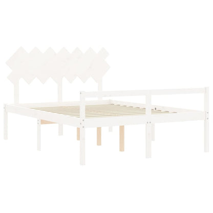vidaXL Senior Bed without Mattress White 140x190 cm Solid Wood