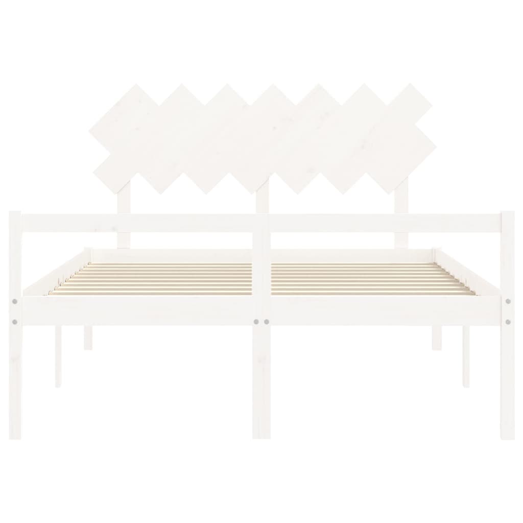 vidaXL Senior Bed without Mattress White 140x190 cm Solid Wood