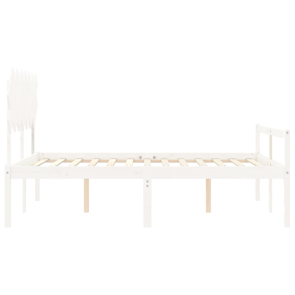 vidaXL Senior Bed without Mattress White 140x190 cm Solid Wood