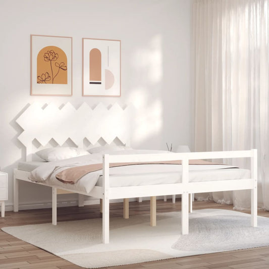 vidaXL Senior Bed without Mattress White 140x190 cm Solid Wood