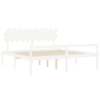 vidaXL Senior Bed without Mattress White 200x200 cm Solid Wood