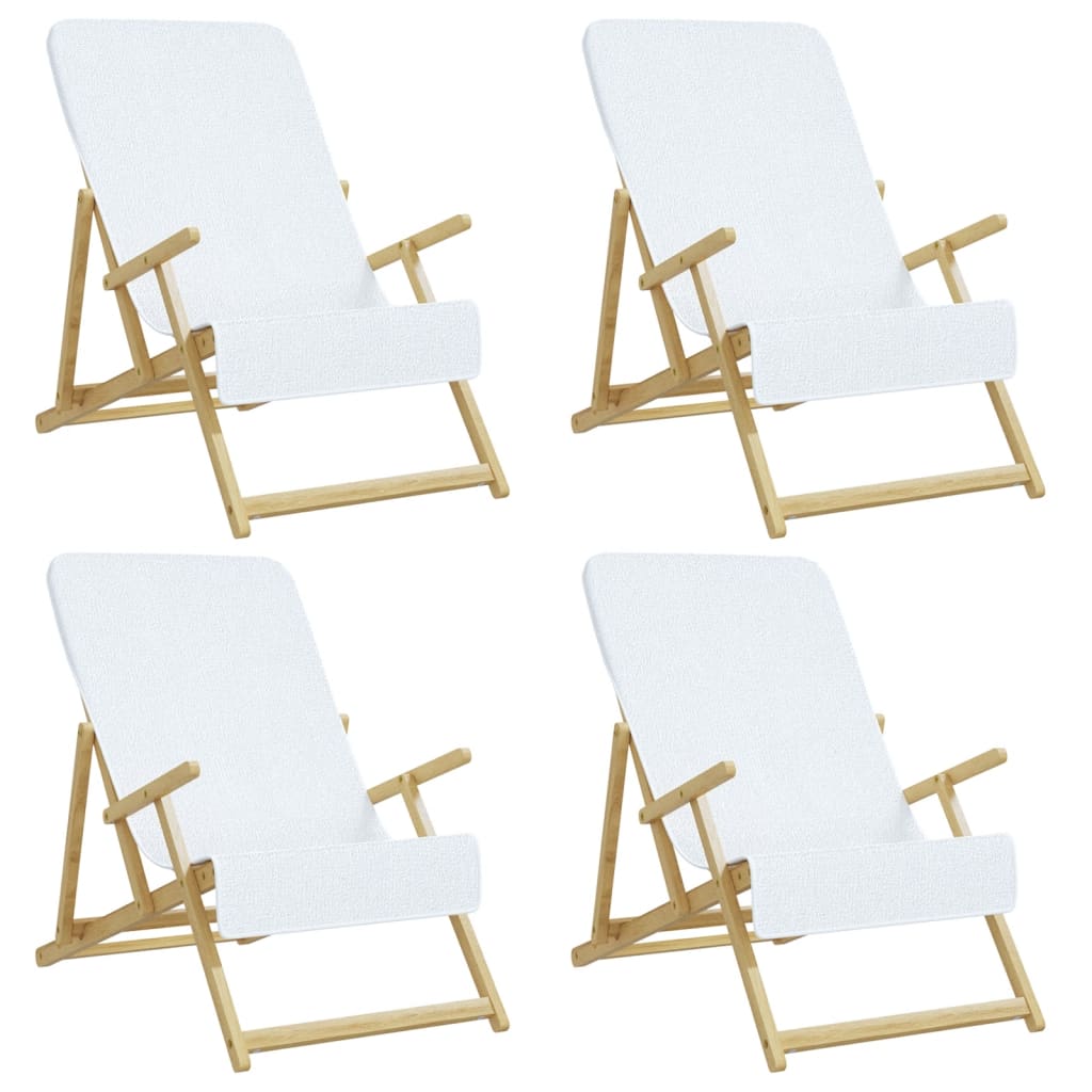 vidaXL Beach Towels 4 pcs White 60x135 cm Fabric 400 GSM