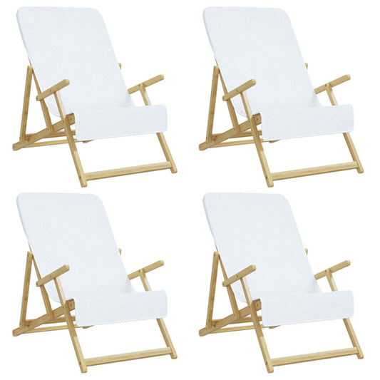 vidaXL Beach Towels 4 pcs White 60x135 cm Fabric 400 GSM