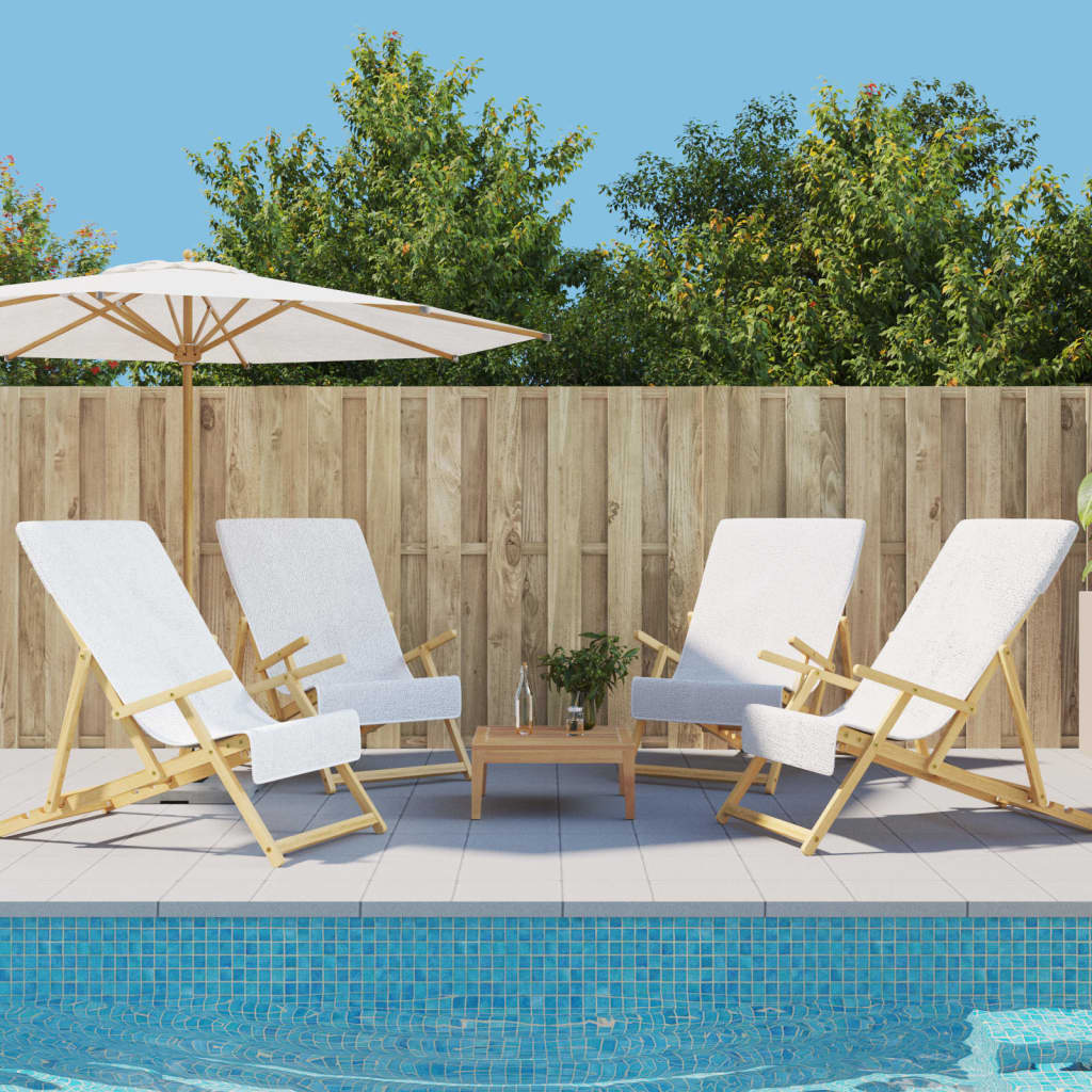 vidaXL Beach Towels 4 pcs White 60x135 cm Fabric 400 GSM